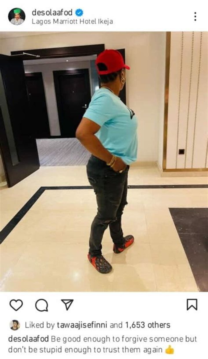 
Desola Afod, Kunle Afod’s Wife, Shares Cryptic Post On Manipulation Amid Divorce. 