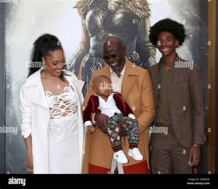 Djimon Hounsou Fiance Ri’za Marie and Children