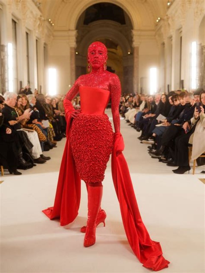 
Doja Cat Attends 2023 Paris Fashion Week in 30,000 Swarovski Crystals 