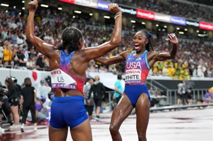 
Melissa Jefferson Is A World Champion After The US Team Wins The Relay 4 X 100m 