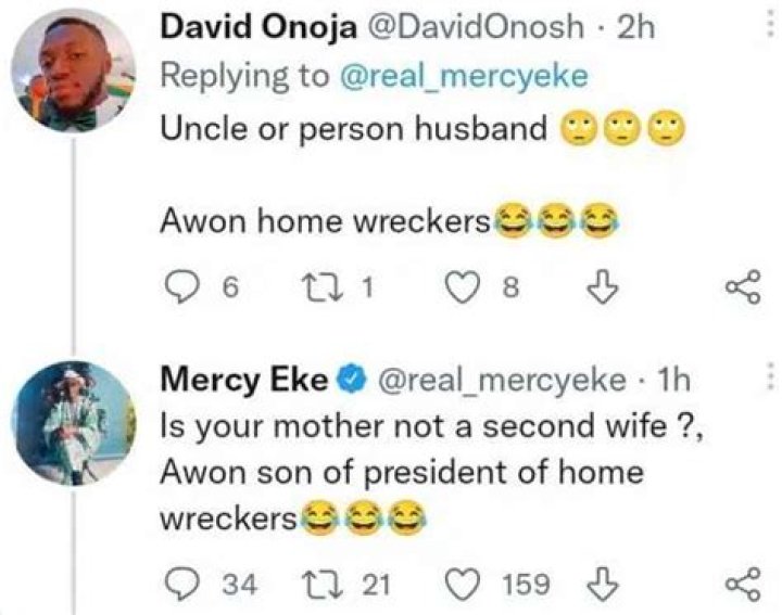 
Mercy Eke Blast Troll Who Called Her Homewrecker 