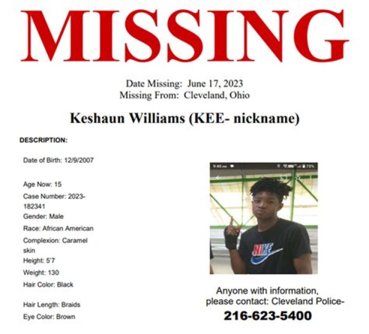 Who is Keshawn Williams, teen missing from Cleveland party?