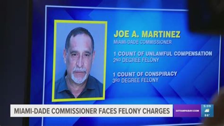 
Who is miami-dade commissioner joe martinez ? What are the charges against miami-dade commissioner joe martinez? 